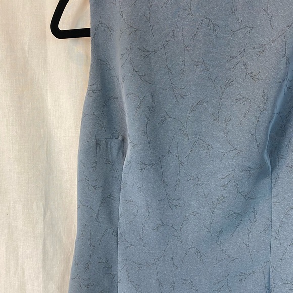 Vintage 90s Blue Patterned Midi Dress - Picture 2 of 3
